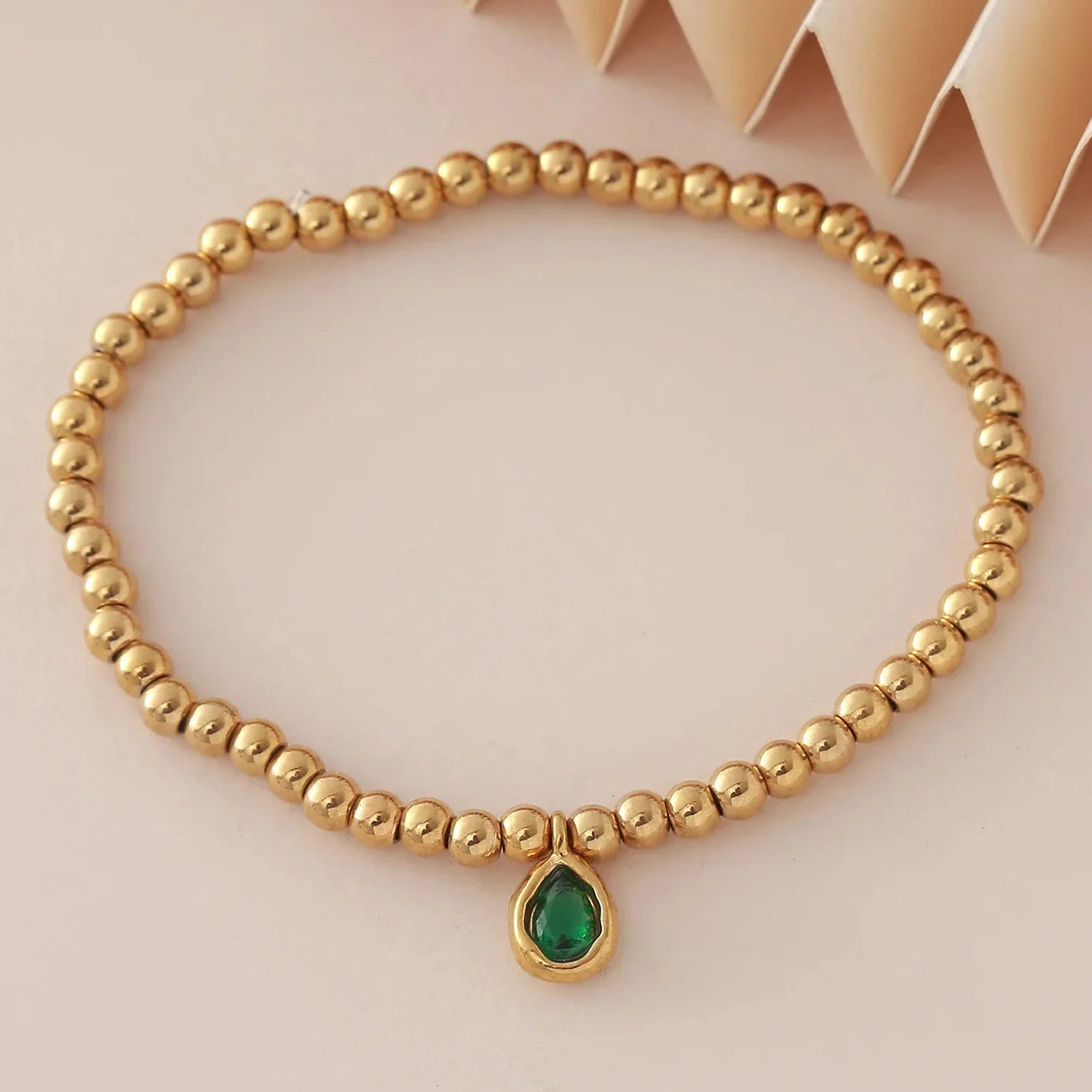 Gold bracelet with birthstone for women