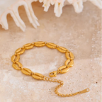 Gold-plated cowrie shell bracelet
