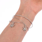 Double Bracelet with Crystal Snowflakes