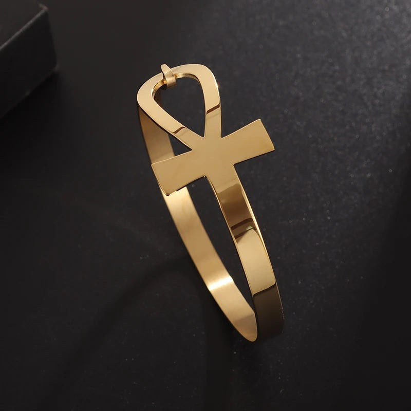 Women's Egyptian Ankh Cross Bracelet in gold