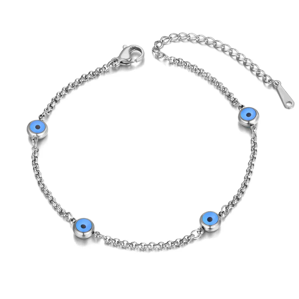 Elegant Turkish Evil Eye Bracelet silver