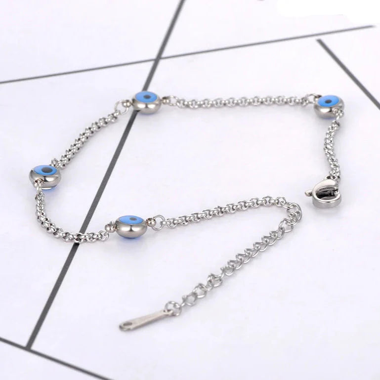 Elegant Turkish Evil Eye Bracelet silver