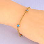Elegant Turkish Evil Eye Bracelet gold