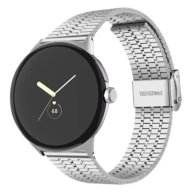 Mesh Hardened Steel Bracelet Smartwatch Google Pixel Watch 1 & 2 silver