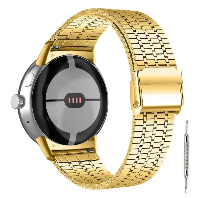 Mesh Hardened Steel Bracelet Smartwatch Google Pixel Watch 1 & 2 gold