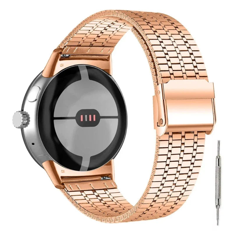 Mesh Hardened Steel Bracelet Smartwatch Google Pixel Watch 1 & 2 rose gold