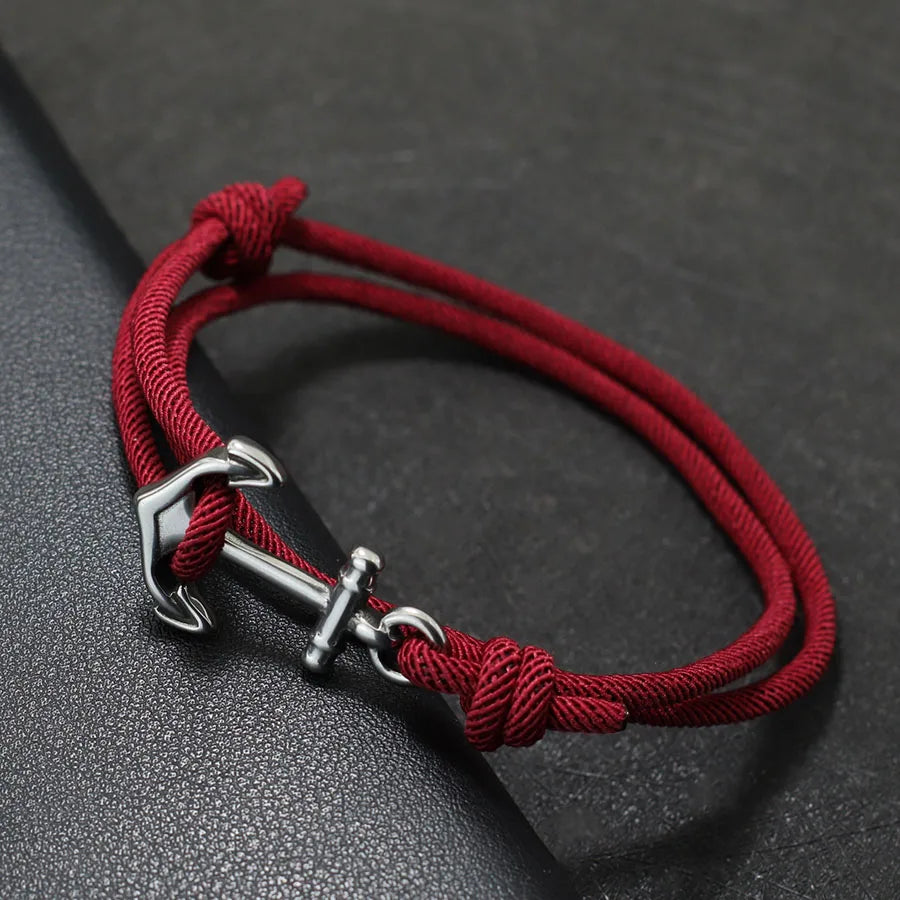Bordeaux anchor rope bracelet