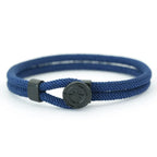 Black Compass Rope Bracelet Rose of the Winds navy blue