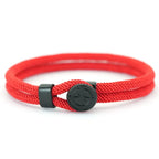 Black Compass Rope Bracelet Rose of the Winds red