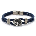 Navy Blue Rope Bracelet with Compass Rose