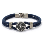 Navy Blue Rope Bracelet with Compass Rose