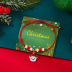 Rope Bracelet with Red Reindeer Christmas Pendant