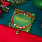 Rope Bracelet with Red Christmas Tree Pendant