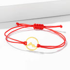 Rope Bracelet with Round Mountain Pendant