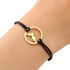 Rope Bracelet with Round Mountain Pendant