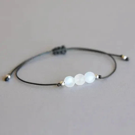Cord and Moonstone Crystal Bracelet