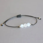 Cord and Moonstone Crystal Bracelet