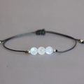 Cord and Moonstone Crystal Bracelet
