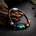 7 Chakras Rope and Stone Bracelet