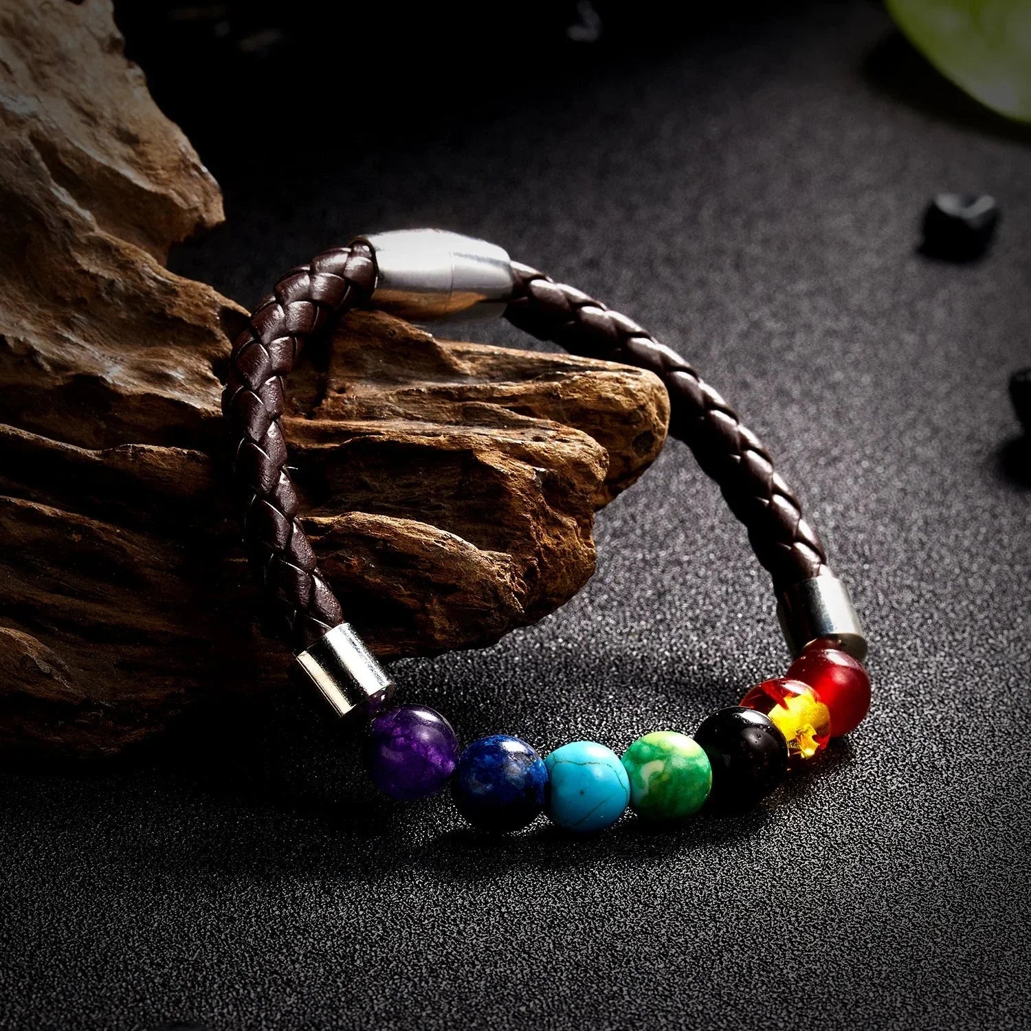 7 Chakras Rope and Stone Bracelet