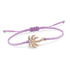 Palm Tree Rope Bracelet with Rhinestones