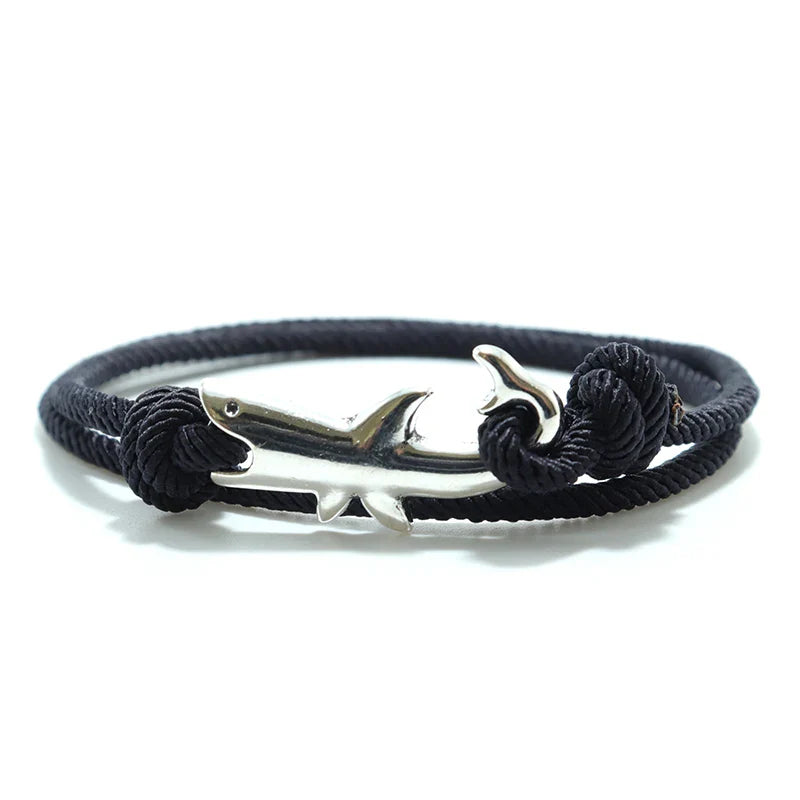 Black Shark Cord Bracelet