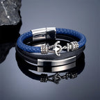 Triple blue anchor bracelet