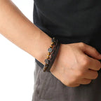 Tree of Life Leather Bracelet Beaded Men