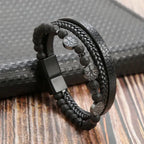 Tree of Life Leather Bracelet Beaded Men