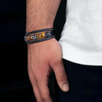 Leather and Tiger's Eye Stone Bracelet