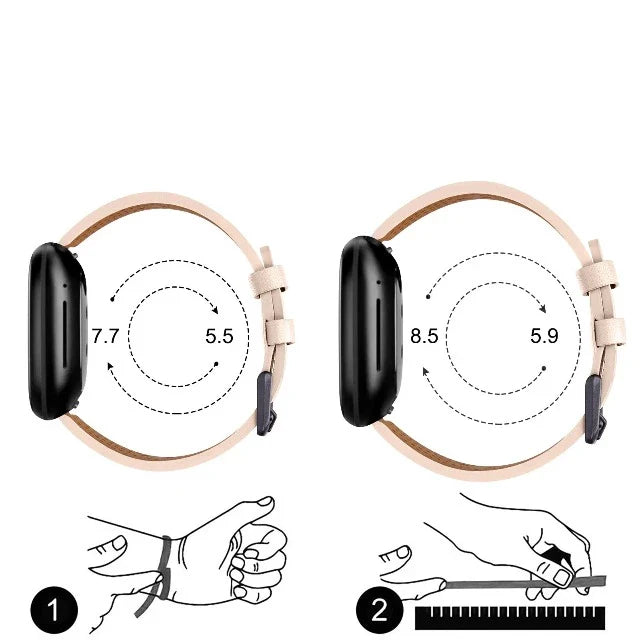 Leather Strap Fitbit Watch Versa 3 Versa 4 Sense 2