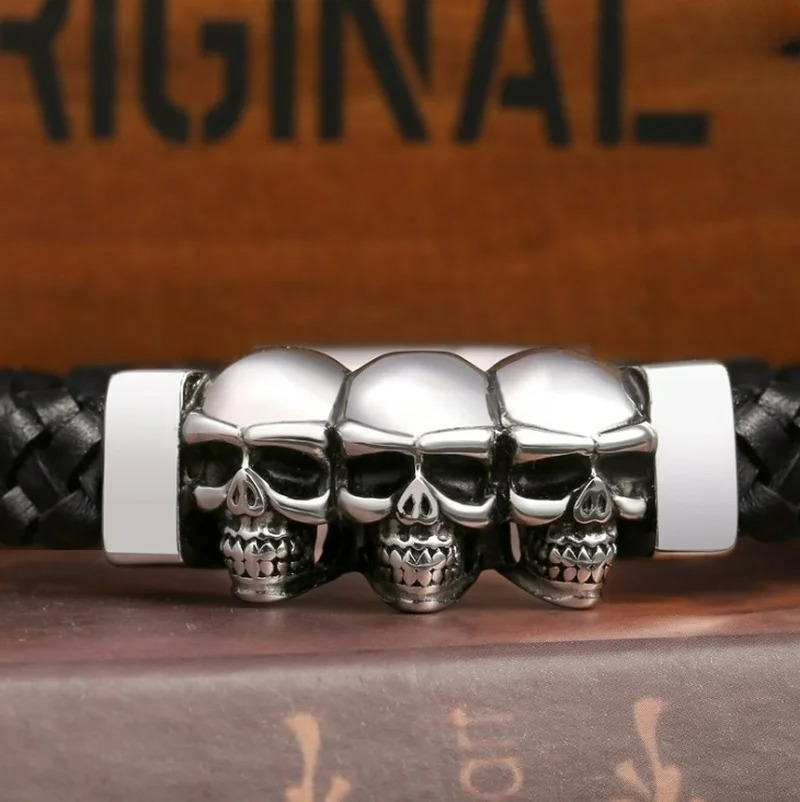 Leather Skull Bracelet