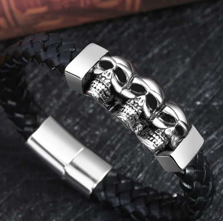 Leather Skull Bracelet