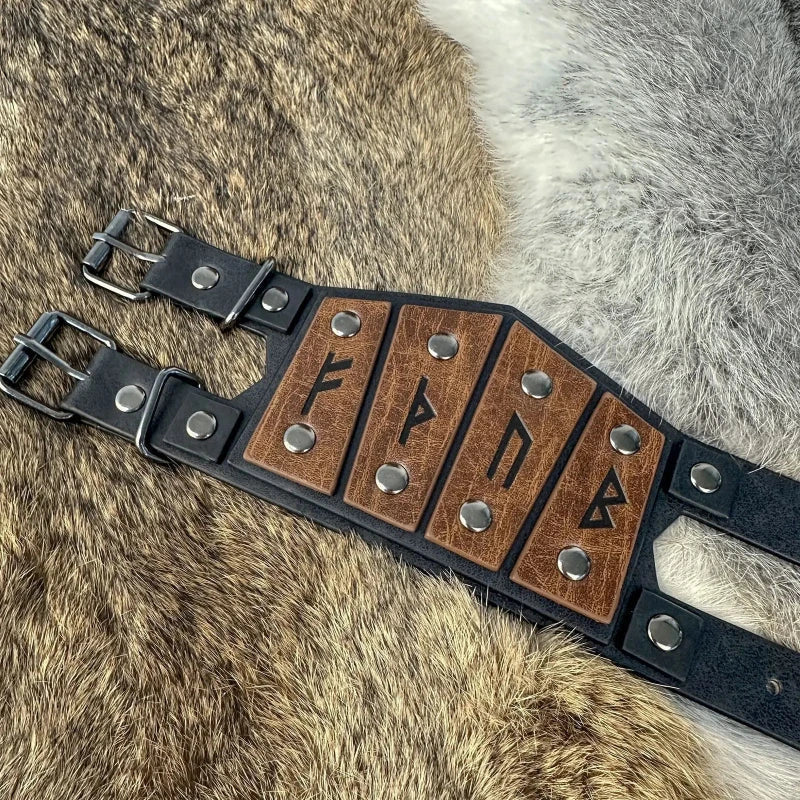 Brown Viking Celtic Runes Bracelet