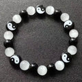 Black and White Yin Yang Bead Bracelet