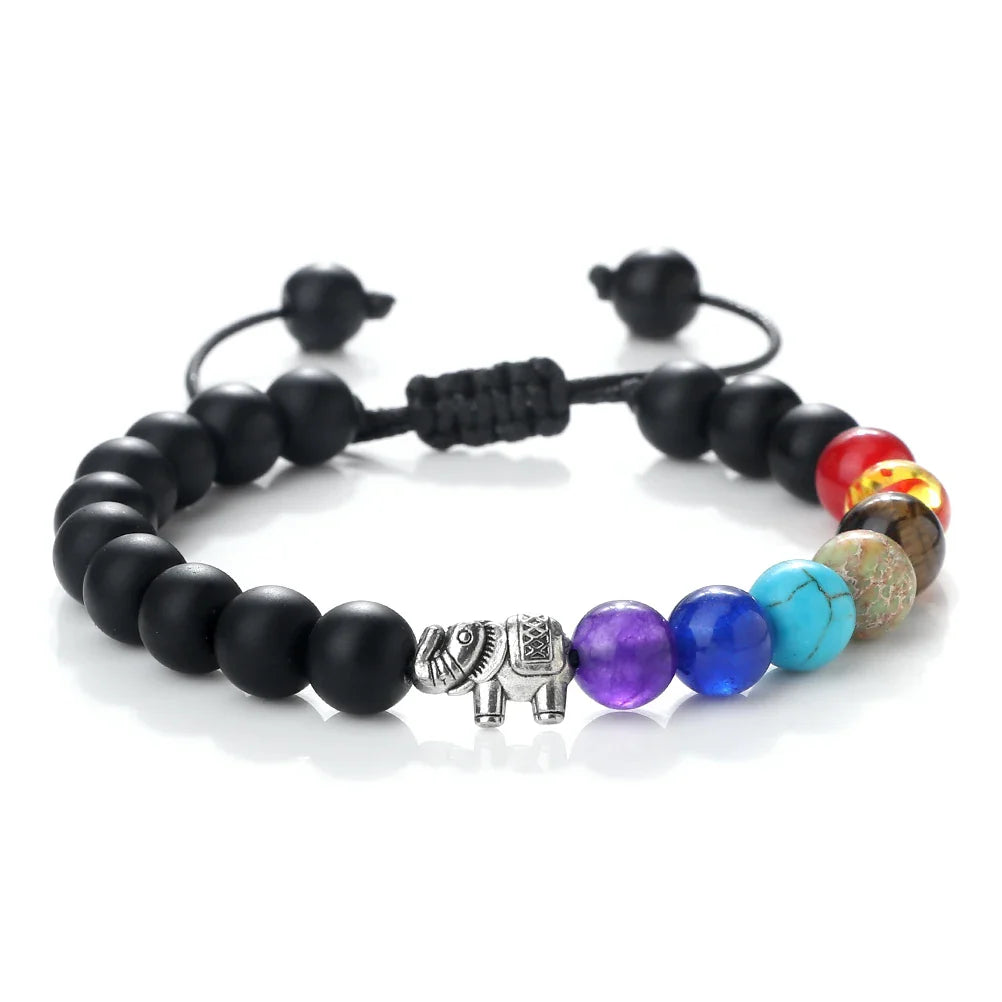 Natural Stone and Elephant 7 Chakras Bracelet 1
