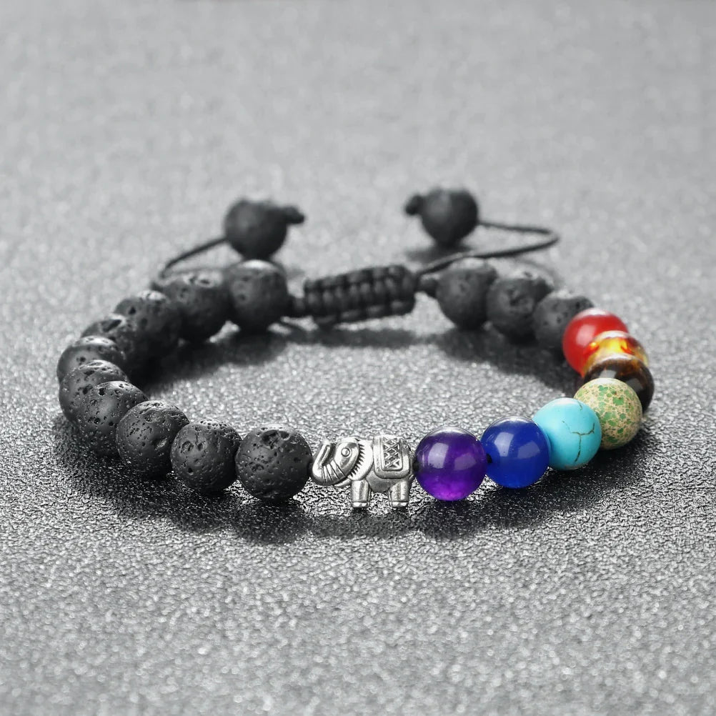 Natural Stone and Elephant 7 Chakras Bracelet 3