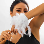 White airy pink feather bracelet