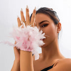 Pink airy pink feather bracelet