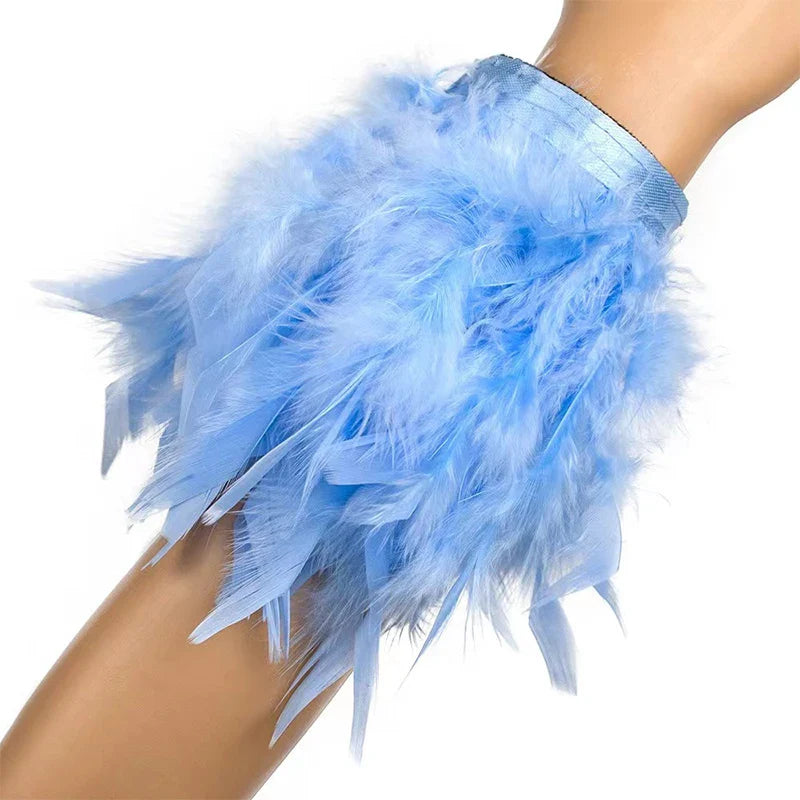 Blue airy pink feather bracelet