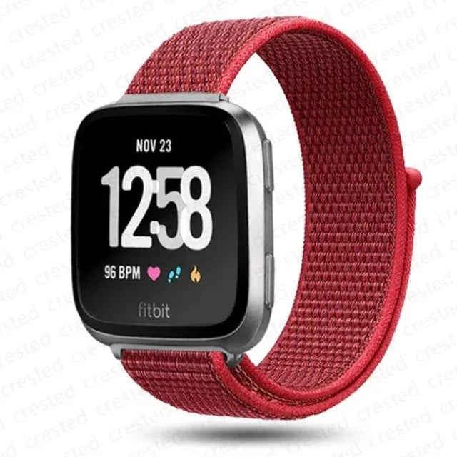Fitibit Versa 3 Versa 4 Sense 2 Fabric Watch Band red