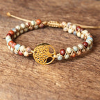Women's Bracelet Natural Purple Stone Tree of Life