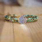Women's Natural Stone Bracelet Purple Tree of Life