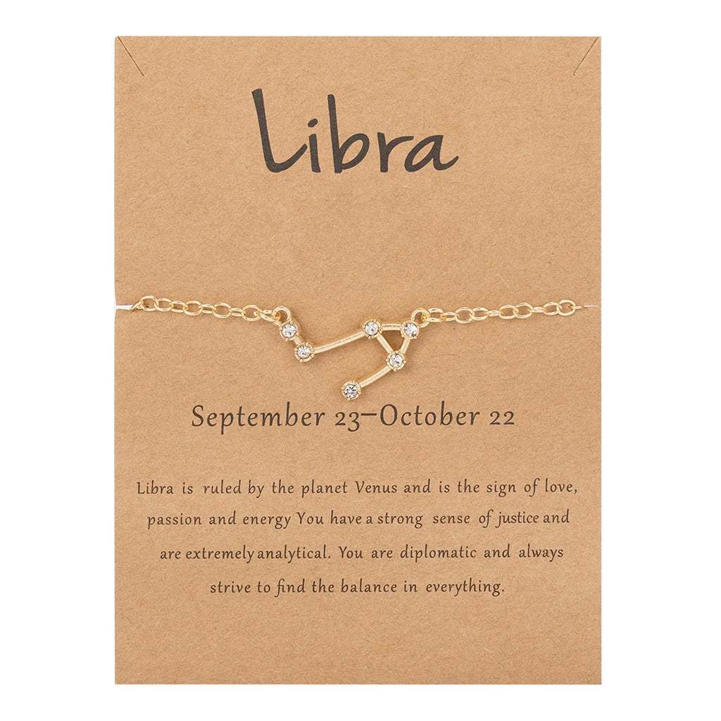 Women’s Zodiac Sign Bracelet 12 Constellations libra
