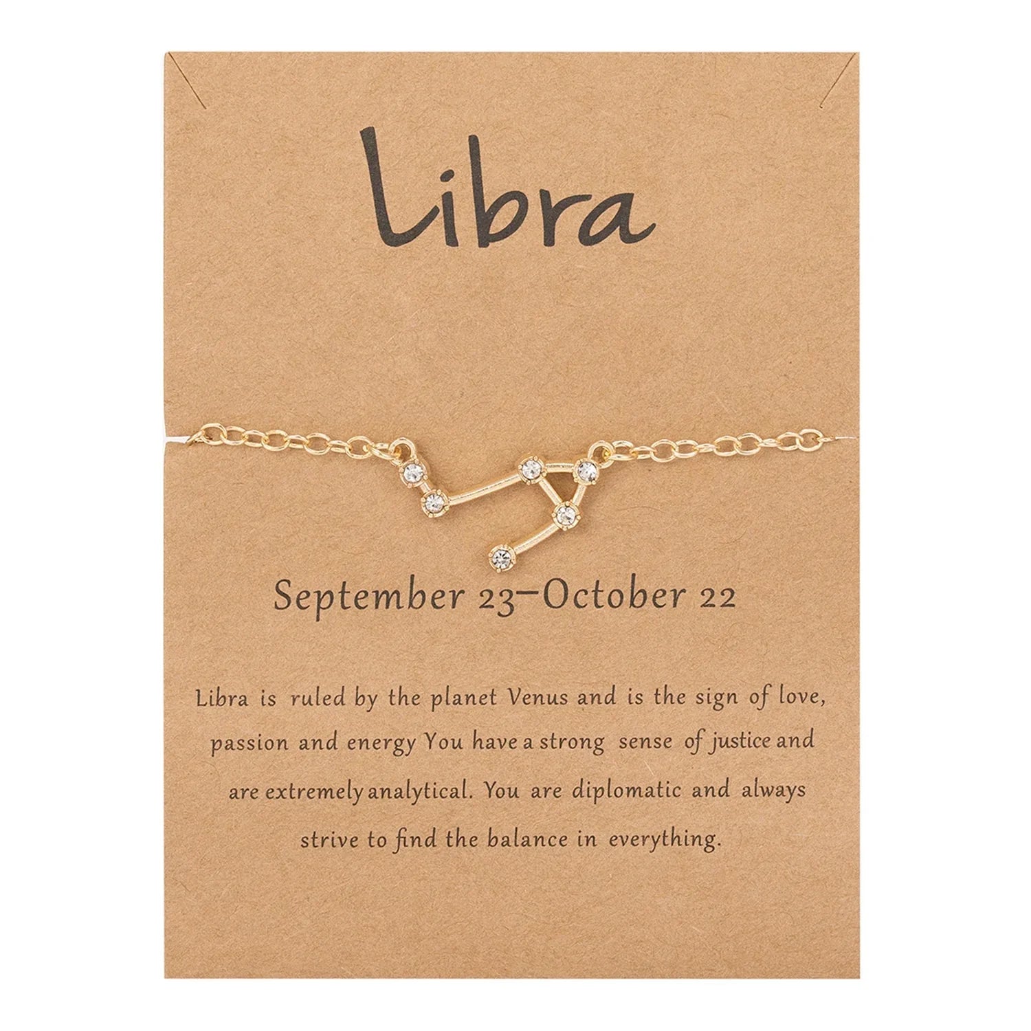Women’s Zodiac Sign Bracelet 12 Constellations libra