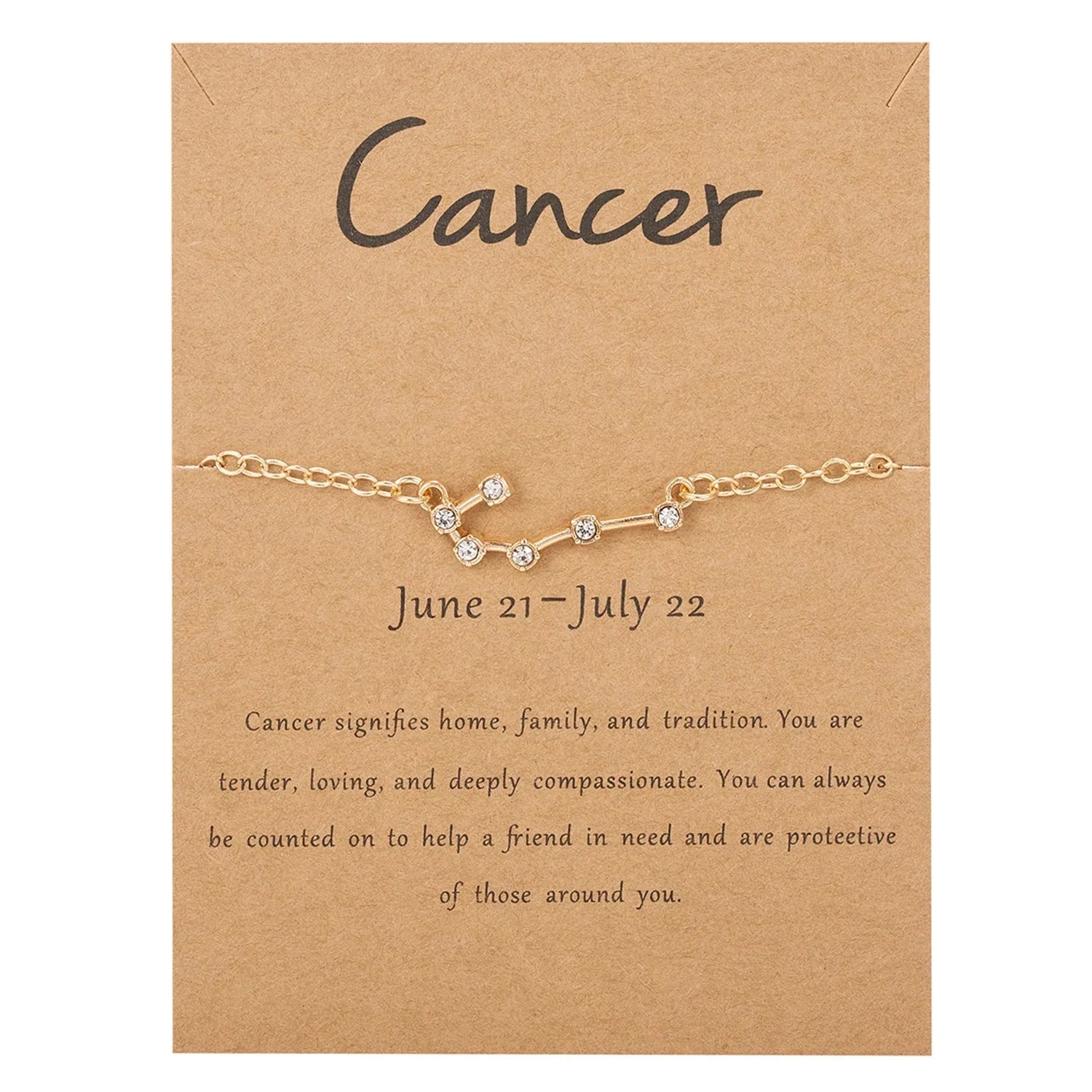 Women’s Zodiac Sign Bracelet 12 Constellations cancer