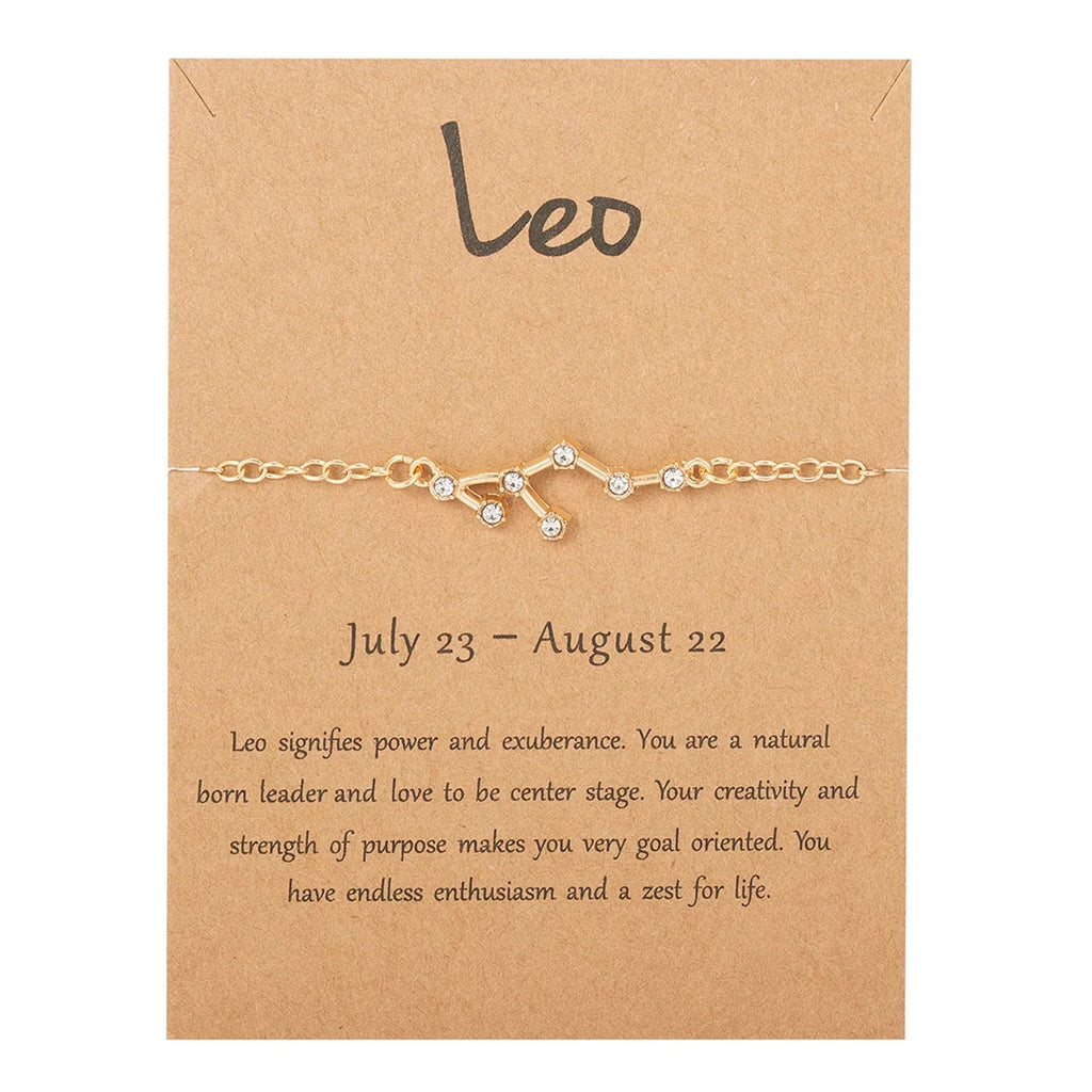 Women’s Zodiac Sign Bracelet 12 Constellations leo
