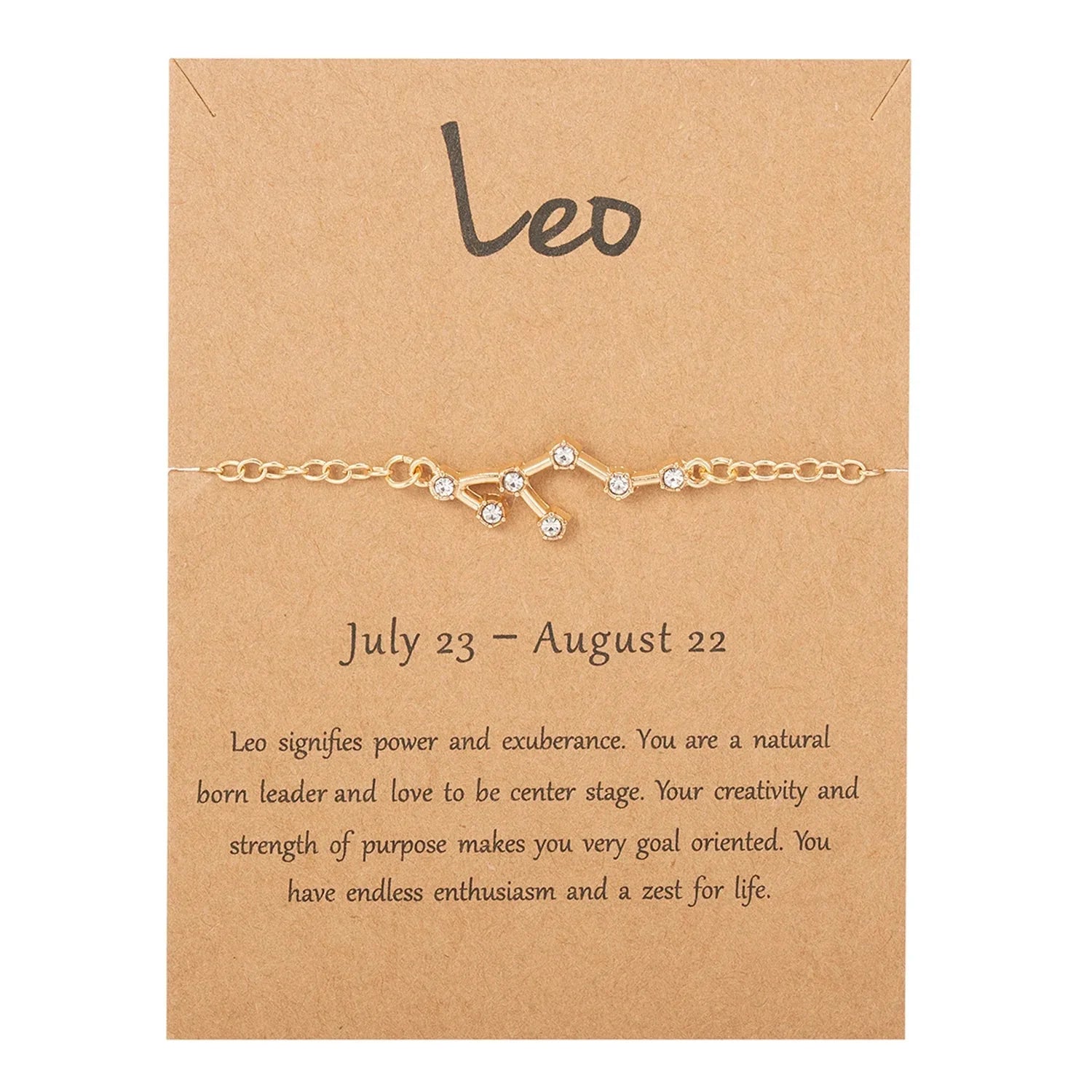 Women’s Zodiac Sign Bracelet 12 Constellations leo
