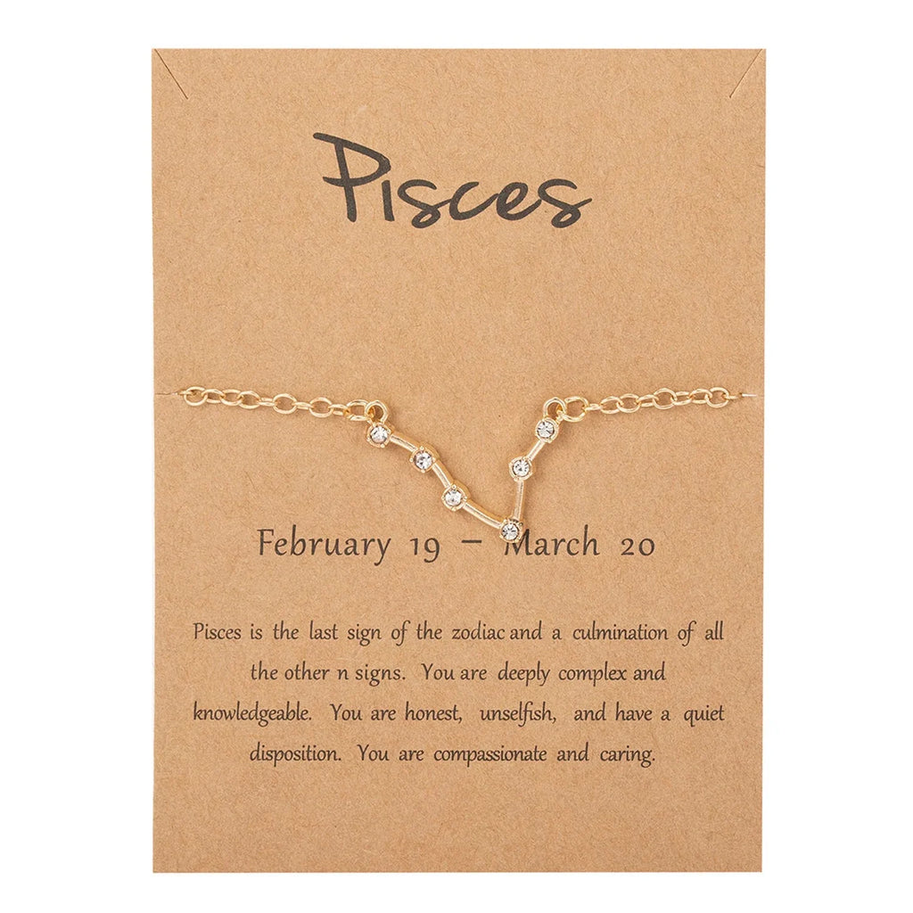 Women’s Zodiac Sign Bracelet 12 Constellations pisces