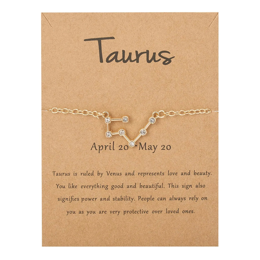Women’s Zodiac Sign Bracelet 12 Constellations taurus